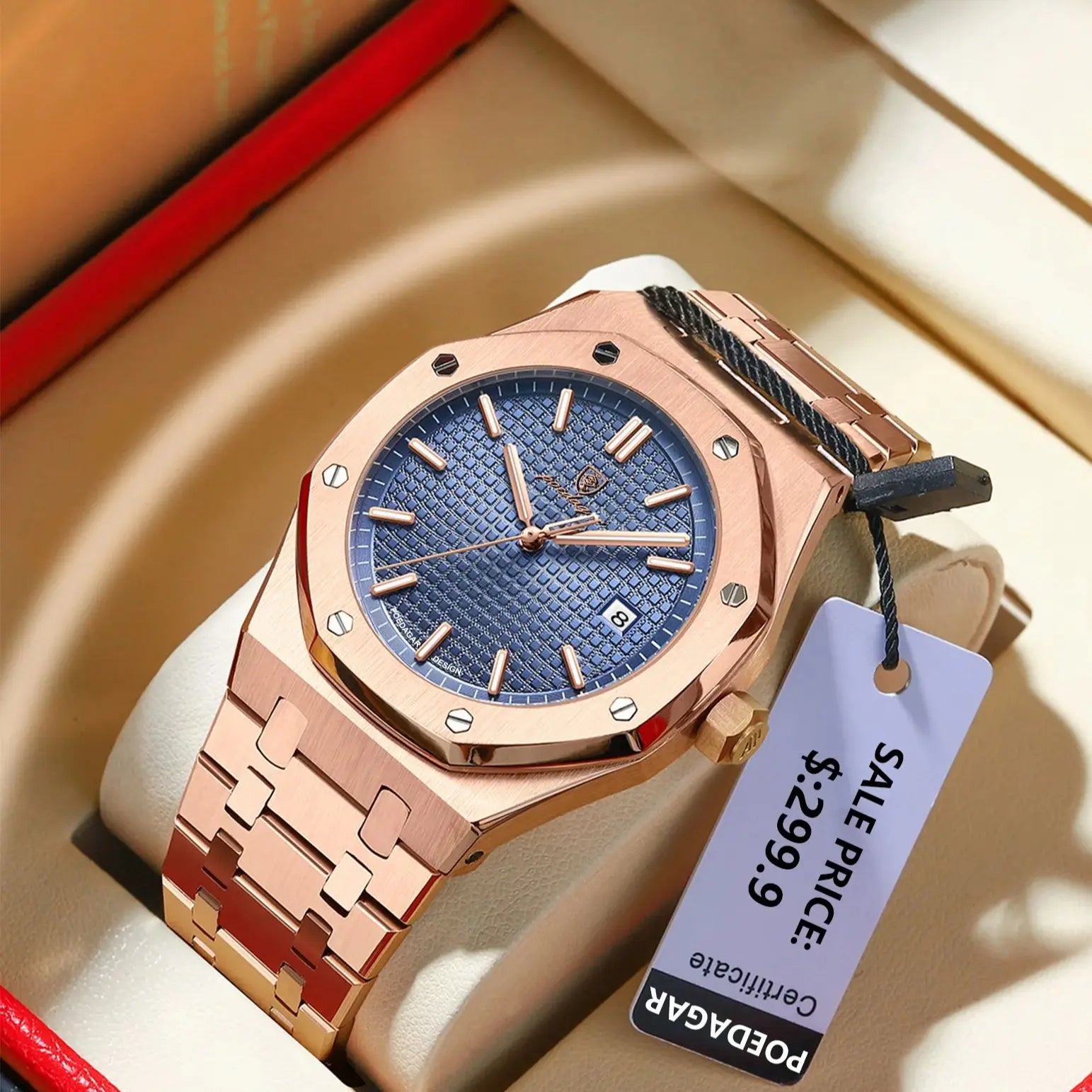 POEDAGAR Luxury Business Man Wristwatch Waterproof Luminous Date Men Watch Stainless Steel Fashion Quartz Watches For Men Reloj